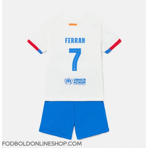 Barcelona Ferran Torres #7 Udebane Trøje Børn 2023-24 Kortærmet (+ Korte bukser)